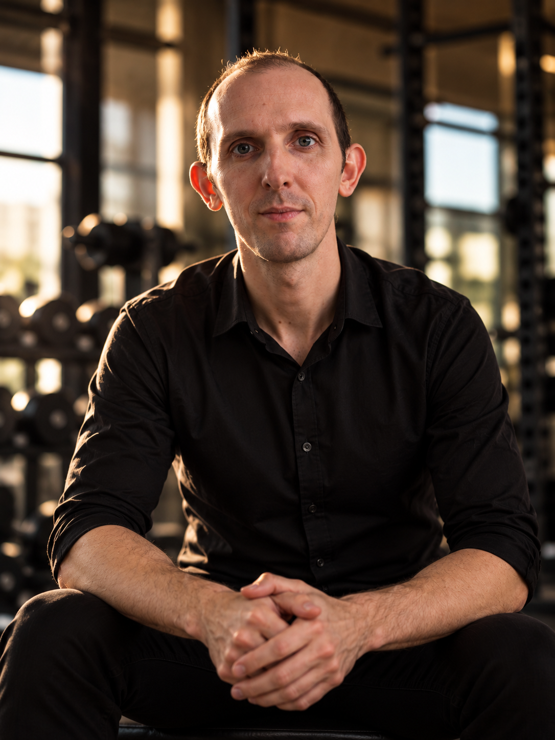 Moody Gym Portrait in Warm Light